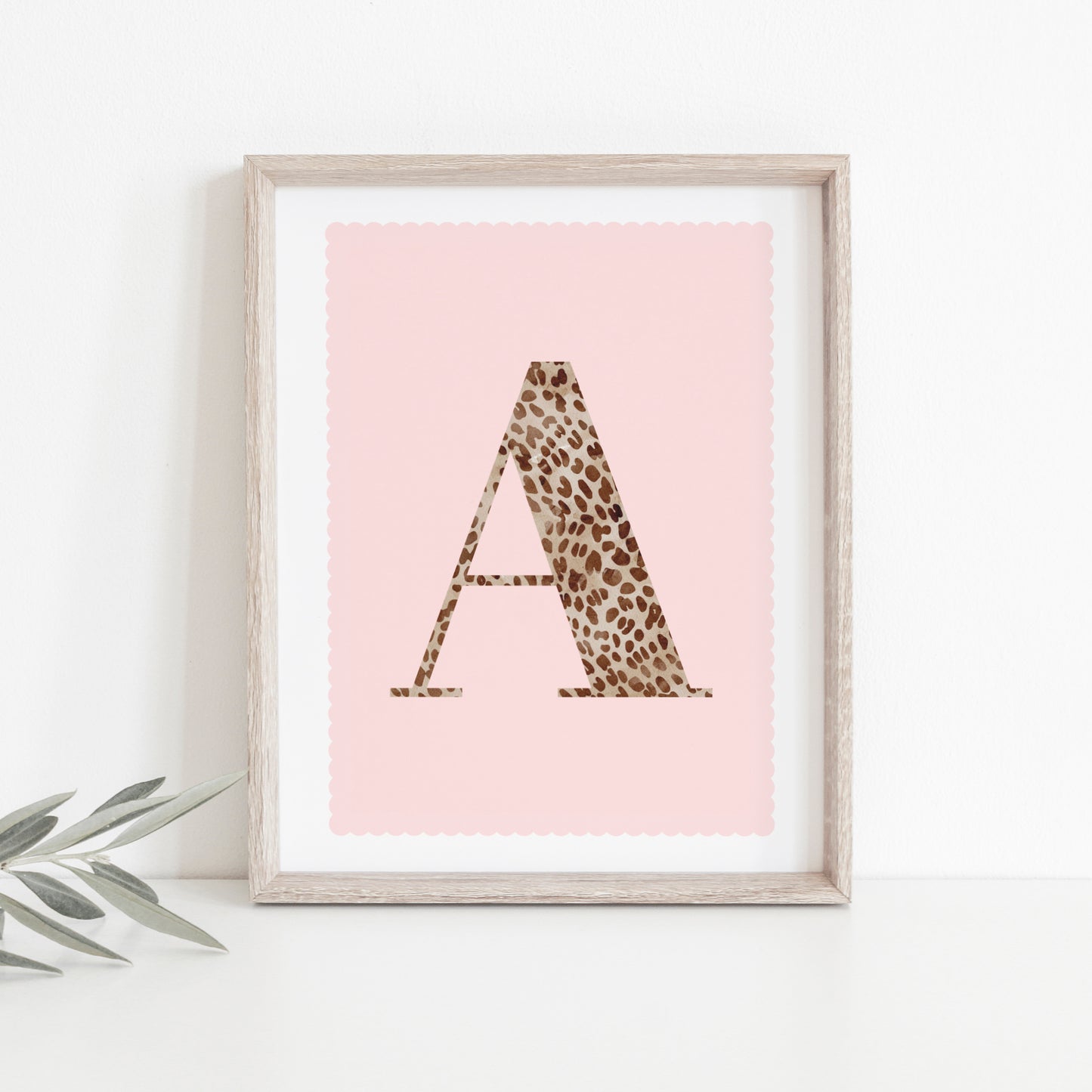 Personalised Leopard Print Initial Letter Print