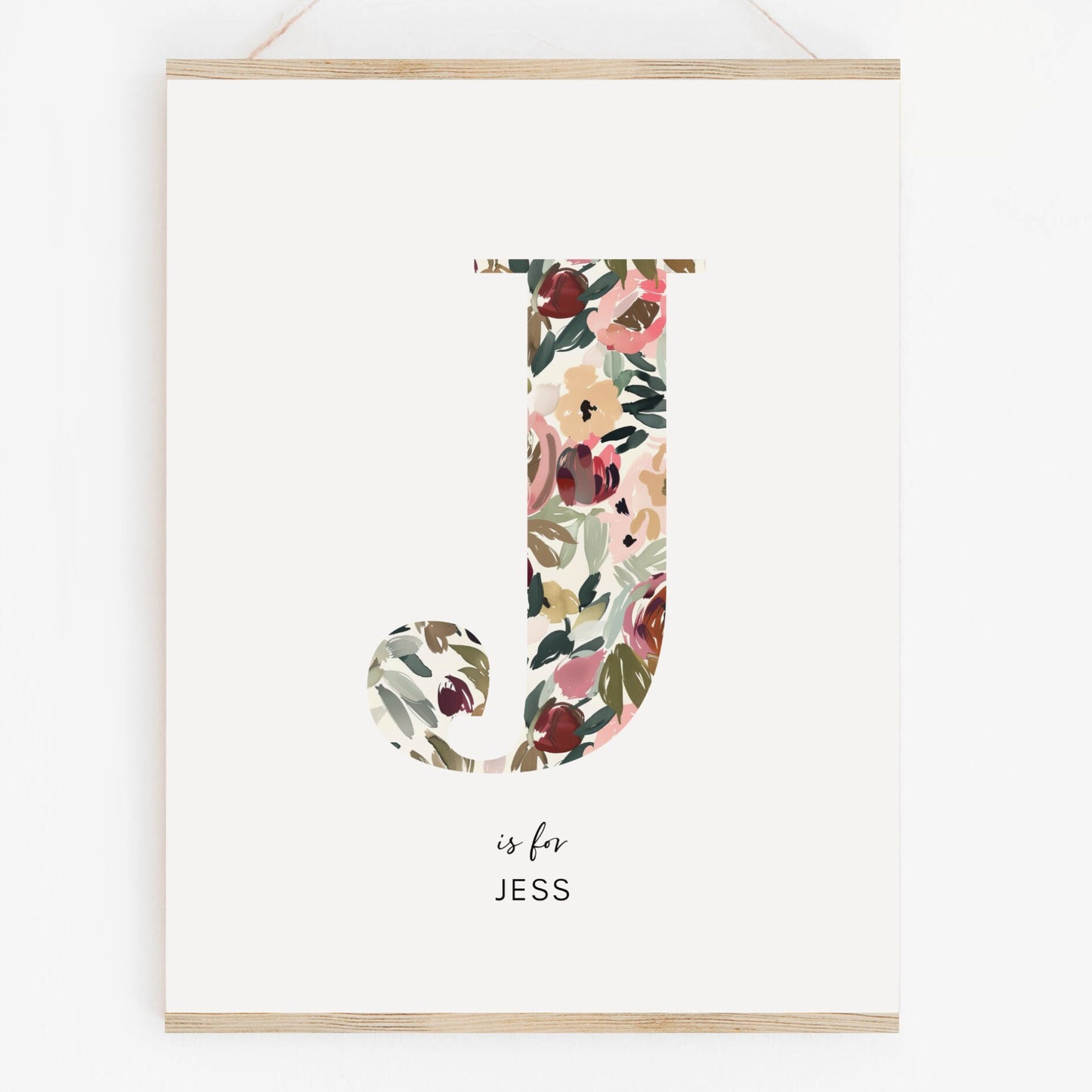 the letter j is made up of flowers