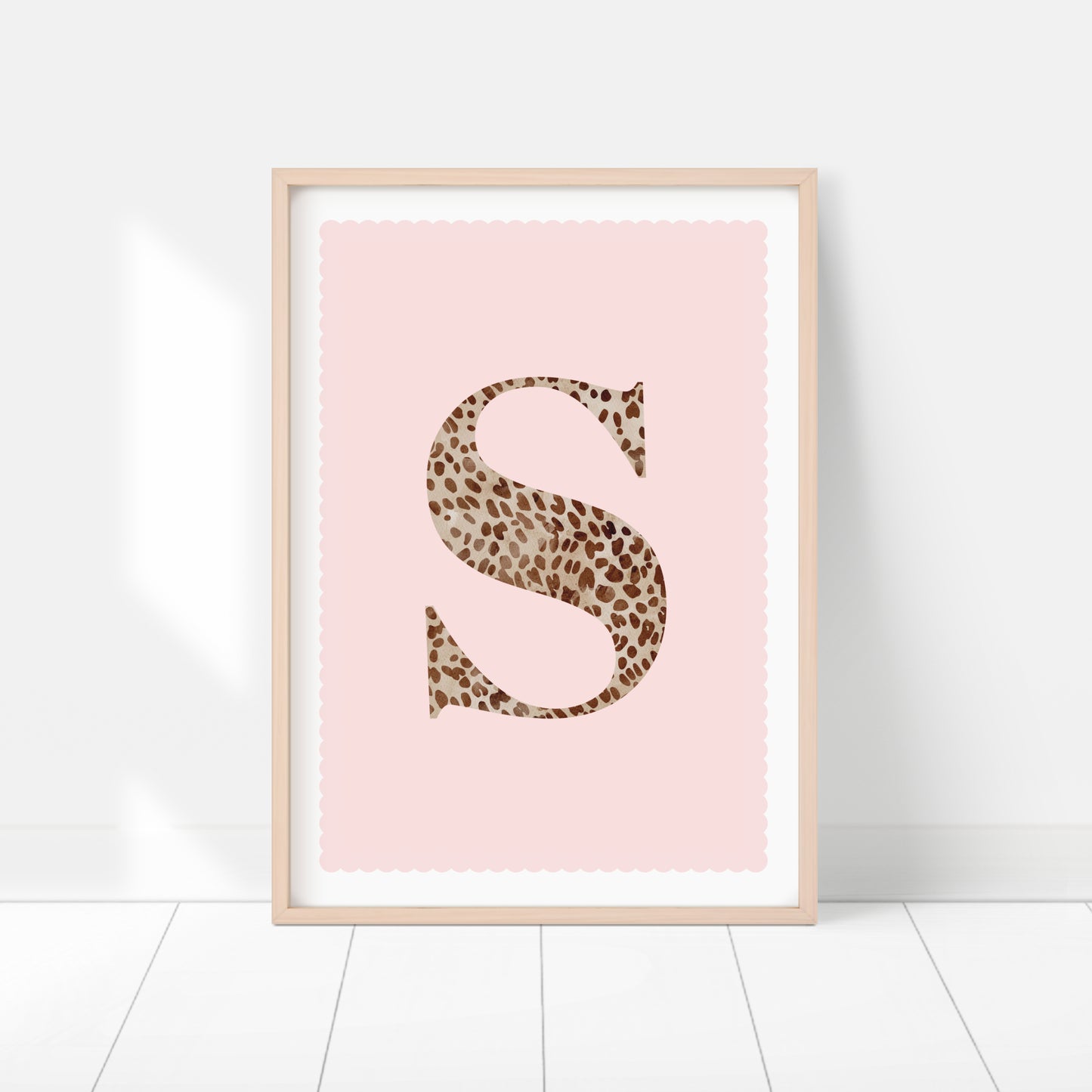 Personalised Leopard Print Initial Letter Print