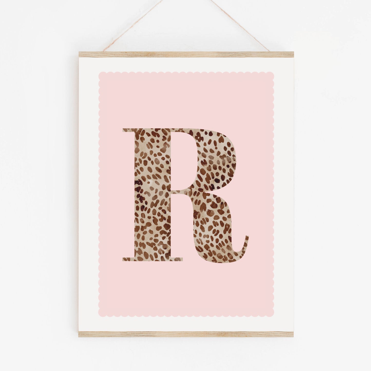 Personalised Leopard Print Initial Letter Print