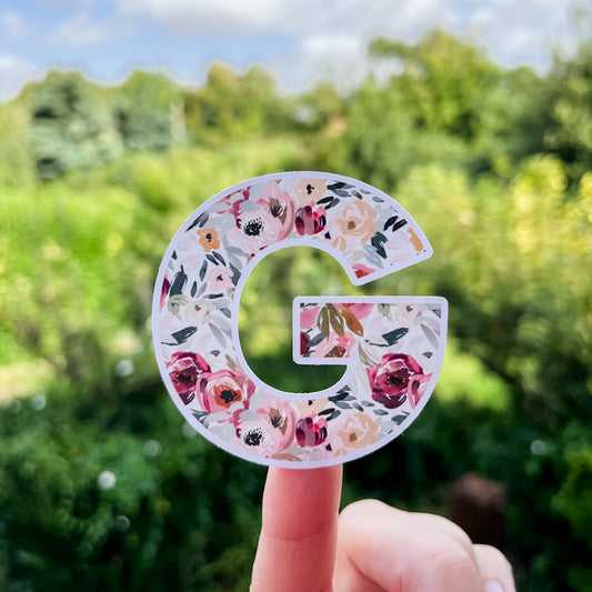 Pinks Floral Letter Sticker