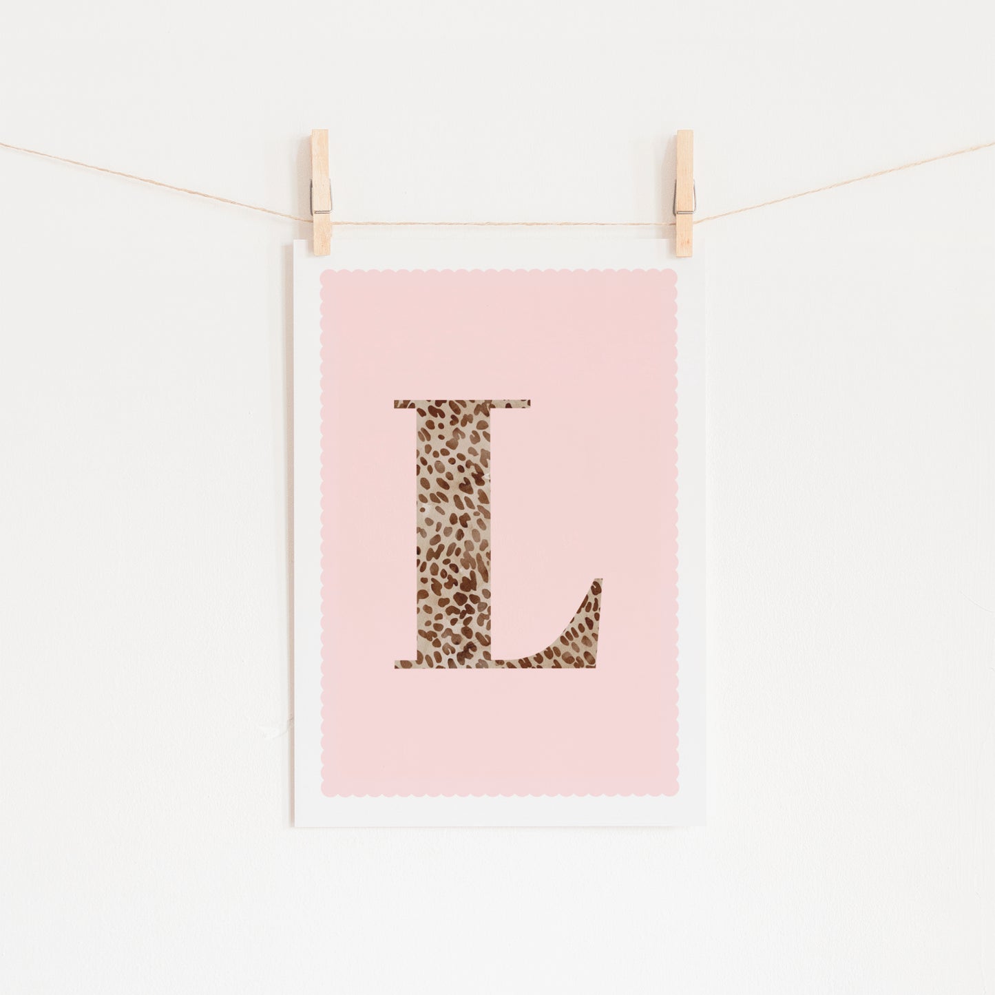 Personalised Leopard Print Initial Letter Print