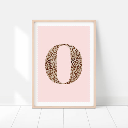 Personalised Leopard Print Initial Letter Print