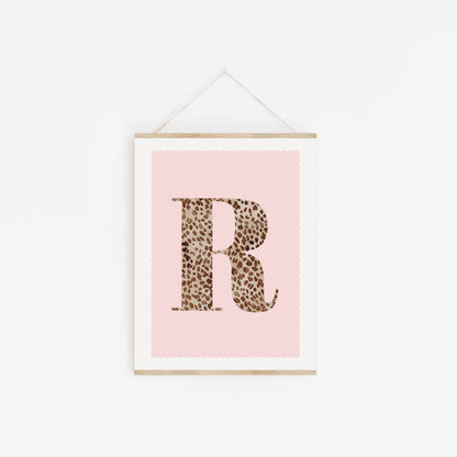 Personalised Leopard Print Initial Letter Print