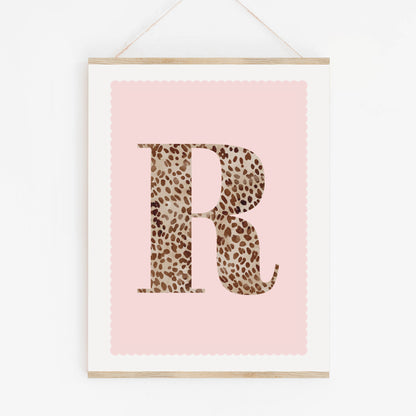 Personalised Leopard Print Initial Letter Print